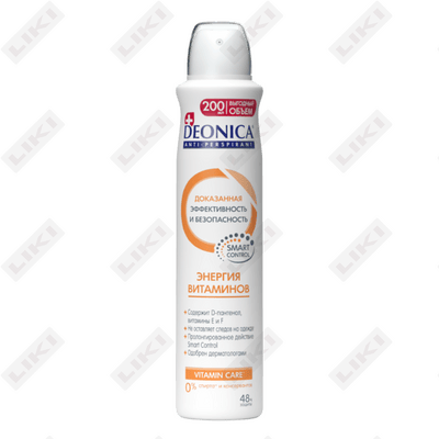 Deodorant antiperspirant spreyi Deonica Vitamin energiyasi 200 ml