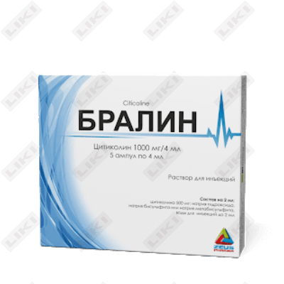 Bralin eritmasi D / in. 1000 mg / 4 mlxotira 5 (ampulalar)