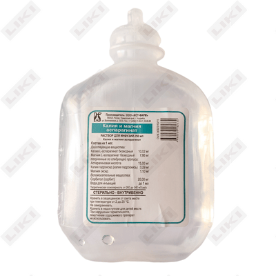 Kaliy va magniy asparagin ISST-farm eritmasi d / INF. 250 ml uchun (butilka)