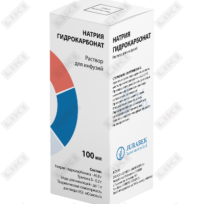 Natriy bikarbonat Jurabek eritmasi D / inf. 4% 100 ml (shisha)