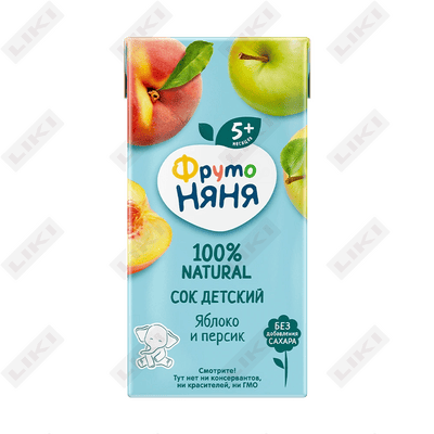 Frutonyan bolalar sharbati olma va shaftoli 5 oydan 200 ml gacha