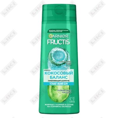 Garnier Fructis soch shampuni Hindiston yong'og'i balansi 400 ml