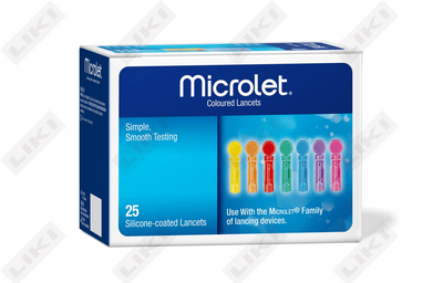 Silikon qoplamali rangli lansetlar Microlet 25 dona.