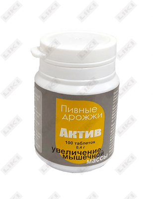 Bug'doy urug'i tabletkalari bilan Invirtis faol pivo xamirturushi 0,4 g № 100 (shisha)