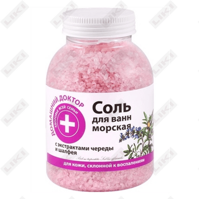 Соль для ванн Домашний Доктор с экстрактами череды и шалфея 1000 г