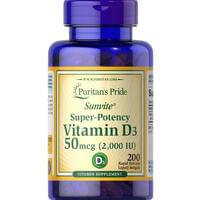 Купить Puritan's Pride Витамин D3 капсулы по 2000 МЕ №100 Puritan's Pride Витамин D3 капсулы по 2000 МЕ №100