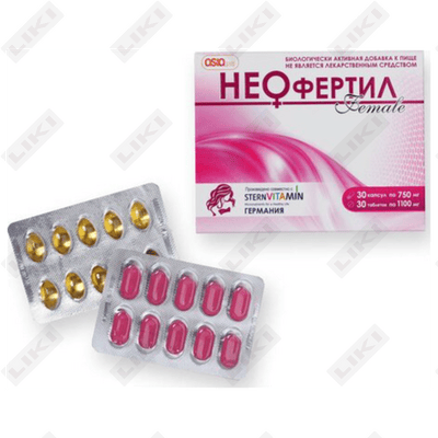 Neofertil Female  kapsulalari/tabletkalari №60 (3 blister х 10 kapsula + 3 blister х 10 tabletka)