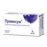 Прамисум таблетки по 0,25 мг №30 (3 блистера х 10 таблеток)