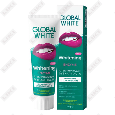 Зубная паста Global White Whitening Enzyme отбеливающая 100 г