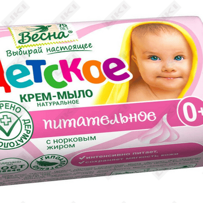 Крем-мыло Весна Детское Питательное с норковым жиром 90 г