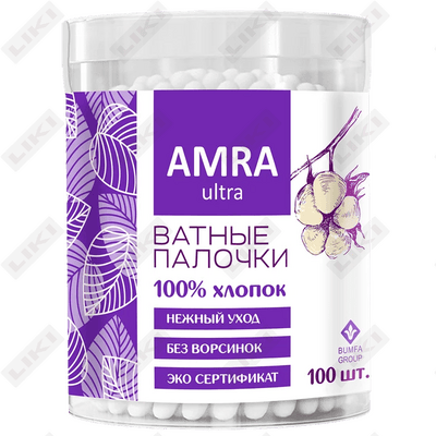 Ватные палочки Amra Ultra 100 шт.