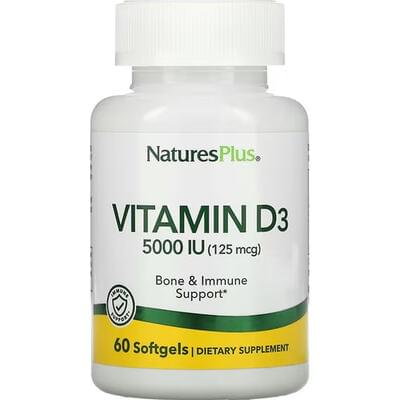 Nature's Plus Витамин D3 по 5000 МЕ капсулы №60