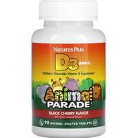 Купить Nature's Plus Animal Parade Витамин D3 со вкусом черной вишни таблетки жев. по 500 МЕ №90 Nature's Plus Animal Parade Витамин D3 со вкусом черной вишни таблетки жев. по 500 МЕ №90