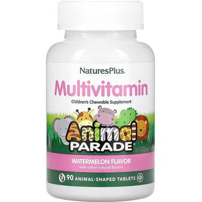 Nature's Plus Animal Parade Multivitamin Мультивитамины и минералы д/дет. со вкусом арбуза конфеты жев. №90
