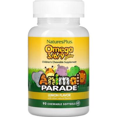 Nature's Plus Omega 3/6/9 Junior Animal Parade Омега 3-6-9 д/дет. со вкусом лимонным капсулы №90