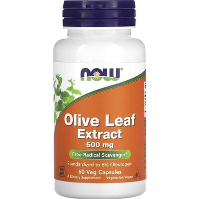 Now Листья оливы экстракт капсулы по 500 мг №60