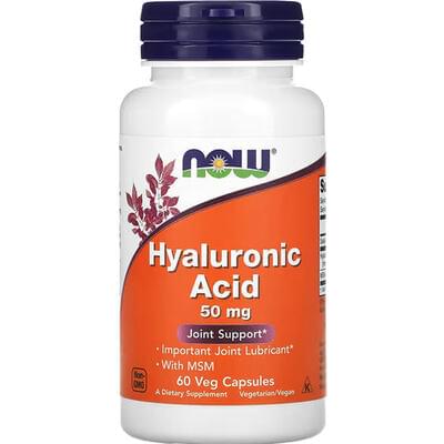 Now Гиалуроновая кислота с МСМ капсулы по 50 мг №60