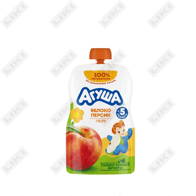 Пюре фруктовое Агуша Яблоко-Персик с 5 месяцев 90 г