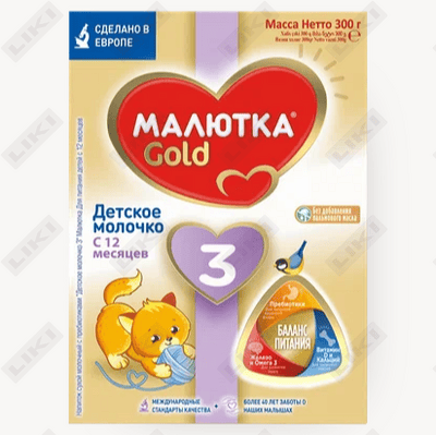 Смесь молочная Малютка Gold 3 с 12 месяцев 300 г