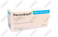 Респифорб капсулы д/инг. 80 мкг + 4,5 мкг / доза №60 (6 блистеров x 10 капсул)