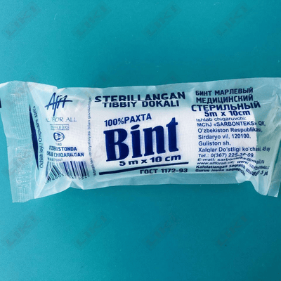 Steril tibbiy doka Bint Sarbonteks 5 m х 10 sm