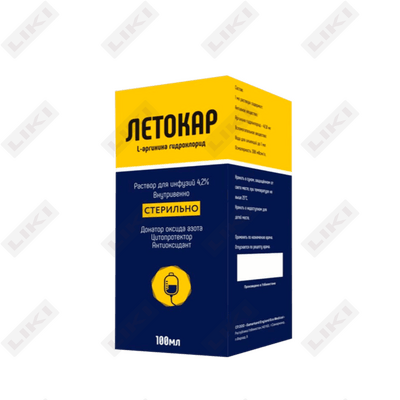 Летокар раствор д/инф. по 100 мл (флакон)