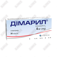 Димарил таблетки по 4 мг №30 (3 блистера x 10 таблеток)