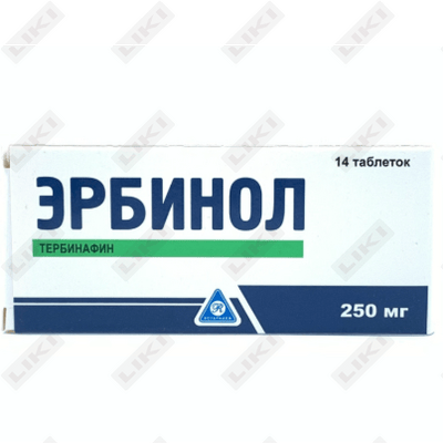 Эрбинол таблетки по 250 мг №14 (блистер)