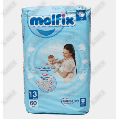 Подгузники Molfix размер 3, 4-9 кг, 60 шт.