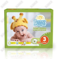 Подгузники Pappy Pamper Midi размер 3, 4-9 кг, 18 шт.