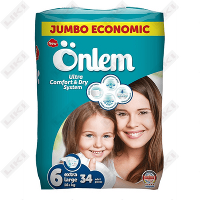 Подгузники Onlem размер 6, 16+ кг, 34 шт.