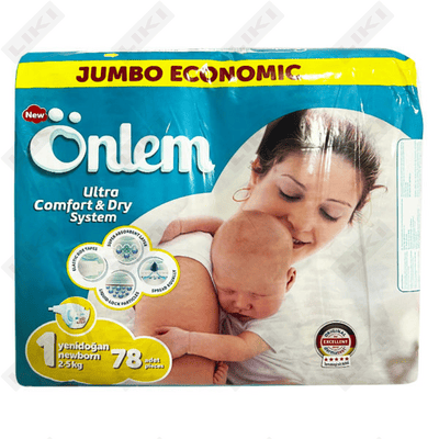 Подгузники Onlem размер 1, 2-5 кг, 78 шт.