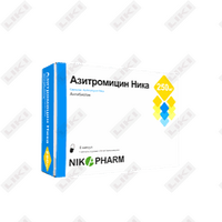 Sotib olish Azitromitsin (Azithromycin) Nika kapsulalari 500 mg №3 (1 blister) Azitromitsin (Azithromycin) Nika kapsulalari 500 mg №3 (1 blister)