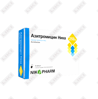 Азитромицин-Ника капсулы по 250 мг №6 (1 блистер)
