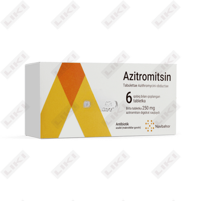 Azitromitsin (Azithromycin) Navbahor Sanoat kapsulalari 250 mg №6 (1 blister)