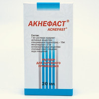 Aknefast  tashqi foydalanish uchun eritma 10 mg/ml + 8 mg/ml 20 ml har biri (shisha)