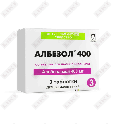 Albezol 400  chaynash tabletkalari 400 mg №3 (1 blister)