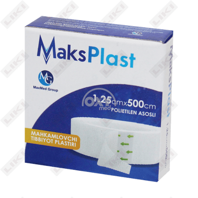 Пластырь медицинский MaksPlast на полиэтиленовой основе 1,25 см х 5 м