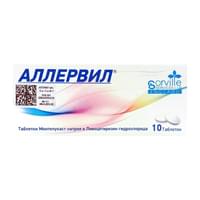 Allervil plyonka bilan qoplangan planshetlar 10 mg / 5 mg №10 (1 blister)