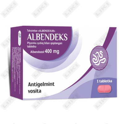 Albendeks  plyonka bilan qoplangan planshetlar 400 mg (blister)