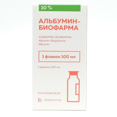 Albumin-Biopharma infuzion eritmasi 10%, 100 ml (flakon)