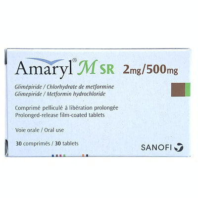 Амарил М СР таблетки 2 мг / 500 мг №30 (3 блистера x 10 таблеток)