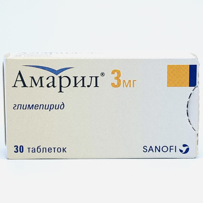 Amaril  tabletkalari 3 mg №30 (2 blister x 15 tabletka)