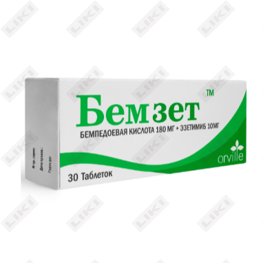 Бемзет таблетки по 180 мг / 10 мг №30 (блистер)
