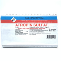 Atropin sulfat (Atropine sulfate) Dalchimpharm in'ektsiya uchun eritmasi 0,1%, 1 ml № 10 (ampulalar)