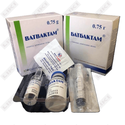 Batbaktam  in'ektsiya uchun eritma tayyorlash kukuni 0,75 g (flakon) + erituvchi 3,5 ml (ampula)