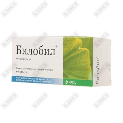 Bilobil  kapsulalari 40 mg №60 (6 blister х 10 kapsula)
