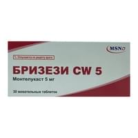 Brizezi CW chaynash tabletkalari 5 mg №30 (3 blister x 10 tabletka)