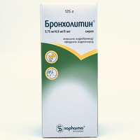 Бронхолитин сироп 5,75 мг + 4,6 мг / 5 мл по 125 г (флакон)