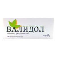 Validol  Farmak til osti tabletkalari 0,06 g №10 (1 blister)